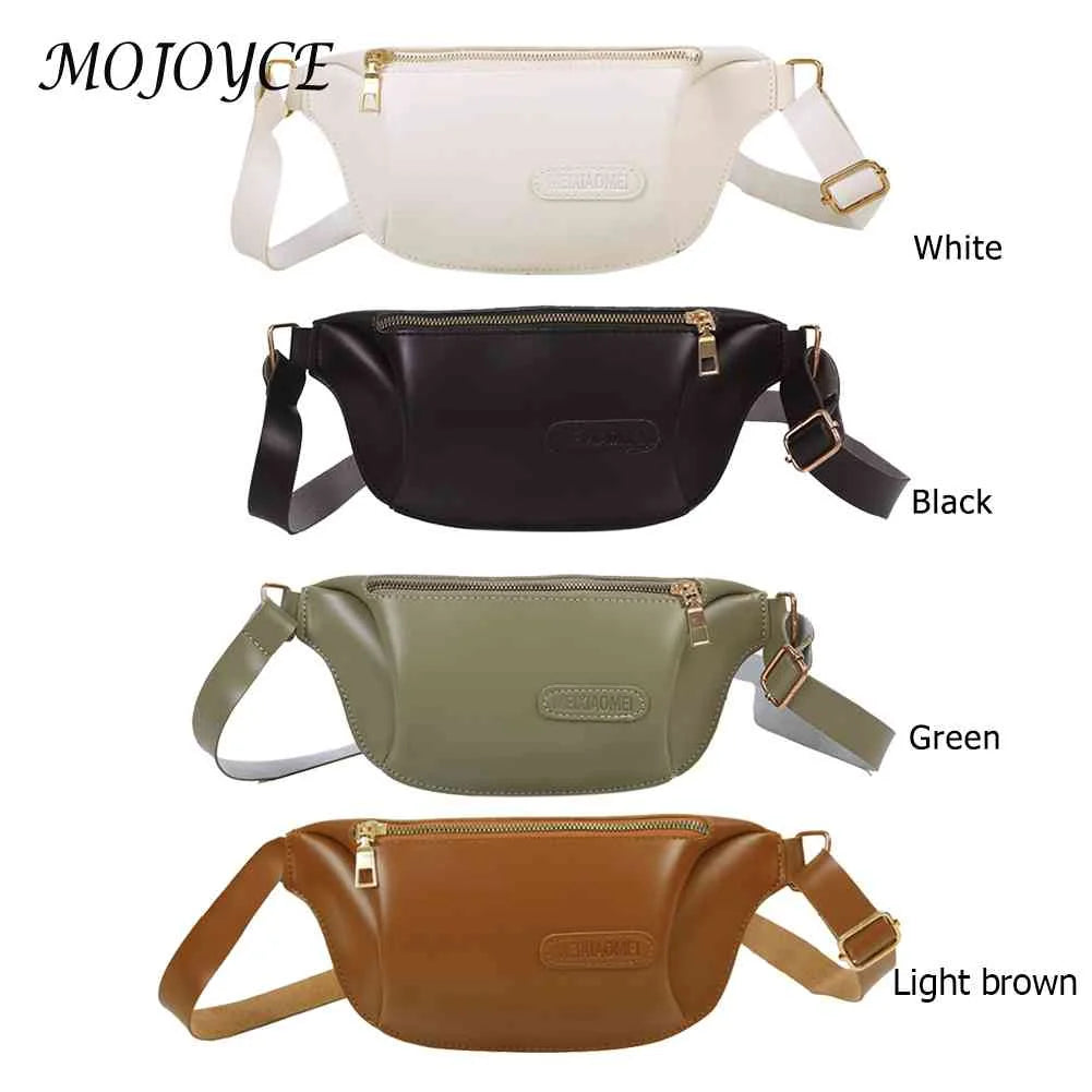 Women Solid Crossbody Bag Casual Ladies PU Leather Fanny Packs Small Purse