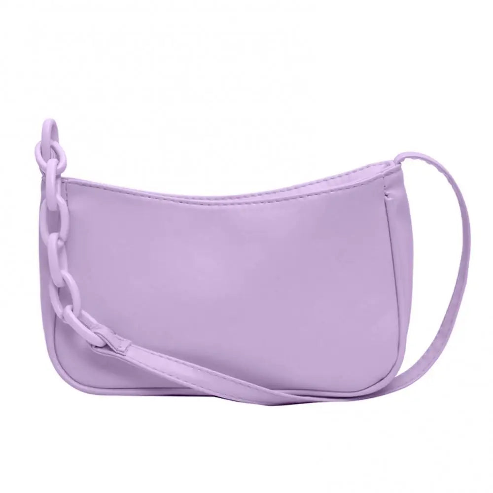 Women Faux Leather Chain Shoulder Tote Handbag