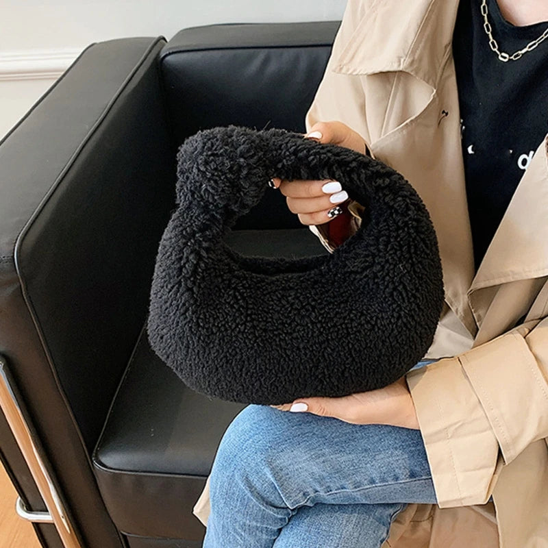 Winter Plush Mini Shoulder Bags for Women