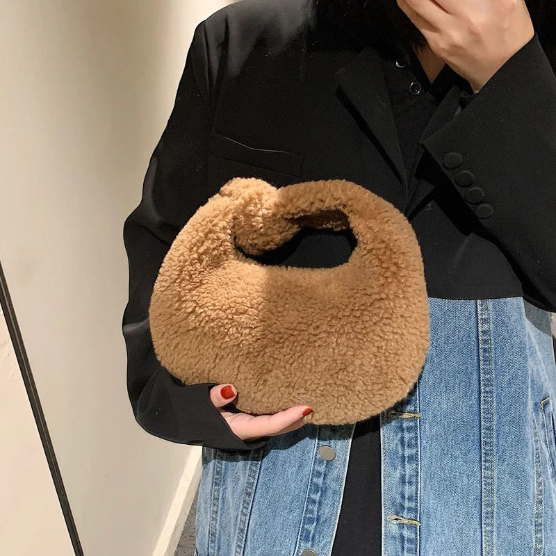 Winter Plush Mini Shoulder Bags for Women
