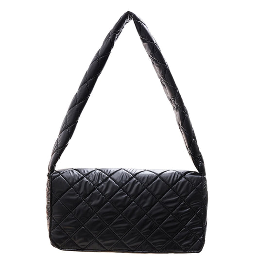 Women Space Padded Nylon Shoulder Armpit Bag Casual Quilted Top-handle Bags