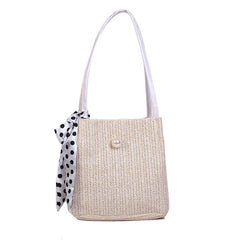 Women Straw Bag Large Capacity Beach Casual Shoulder Handbag Basket Storage