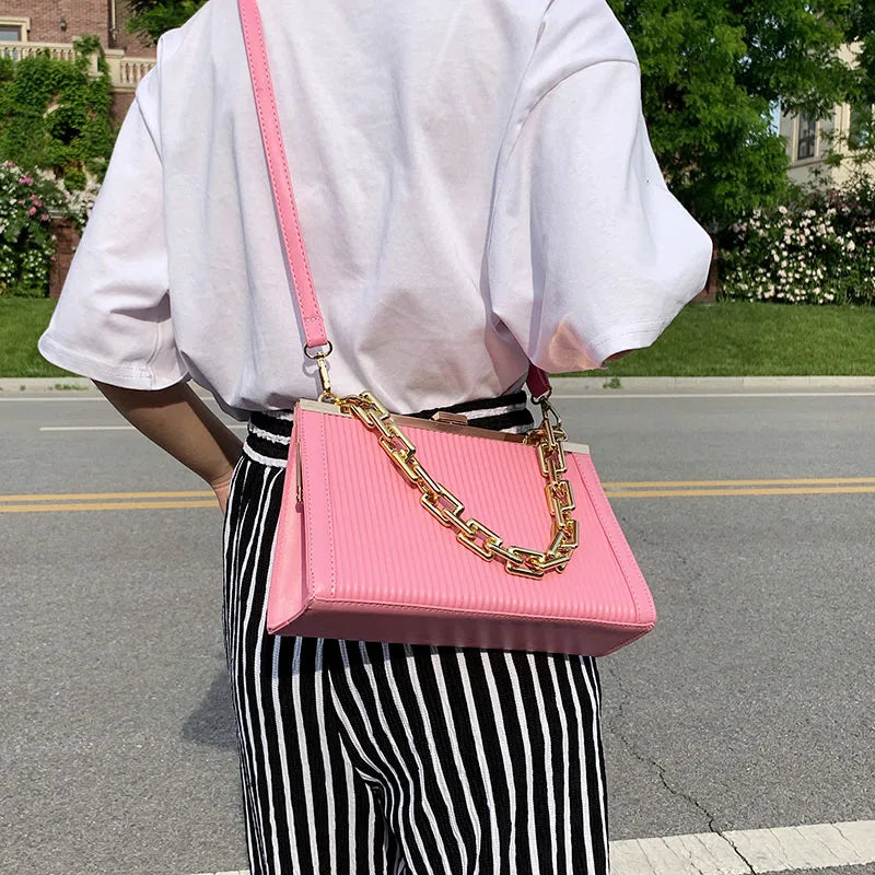 Thick Chain Armpit Bags Green Pink Shoulder Bags