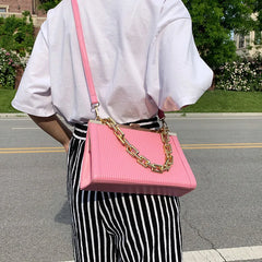 Thick Chain Armpit Bags Green Pink Shoulder Bags