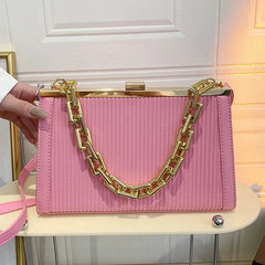 Thick Chain Armpit Bags Green Pink Shoulder Bags