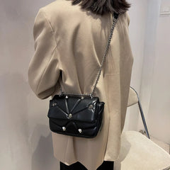Women Thick Chain Flap Bag Green Crossbody Handbag
