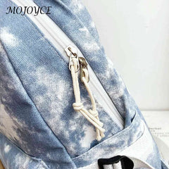 Tie Dye Print Backpack Preppy Style School Travel Rucksack