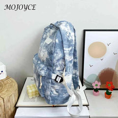 Tie Dye Print Backpack Preppy Style Student School Travel Rucksack