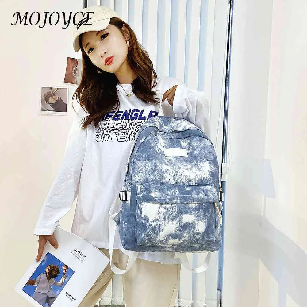 Tie Dye Print Backpack Preppy Style School Travel Rucksack