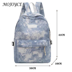 Tie Dye Print Backpack Preppy Style School Travel Rucksack