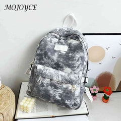 Tie Dye Print Backpack Preppy Style Student School Travel Rucksack