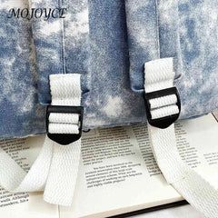 Tie Dye Print Backpack Preppy Style Student School Travel Rucksack