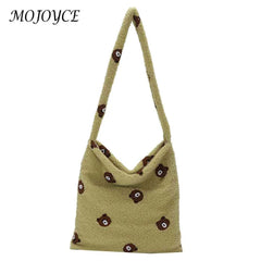 Plush Animal Pattern Totes Bag for Winter Autumn
