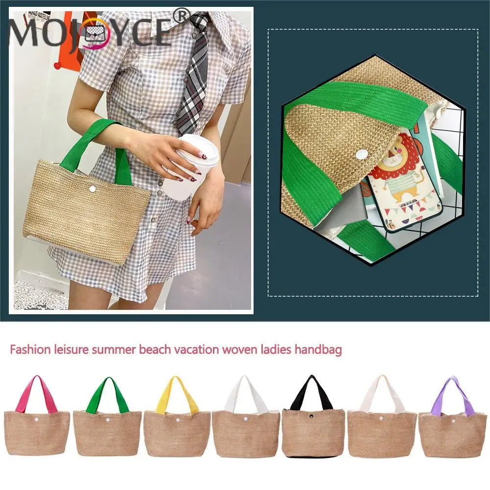 Straw Woven Beach Vacation Tote Bag for Women