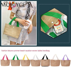 Straw Woven Beach Vacation Tote Bag for Women