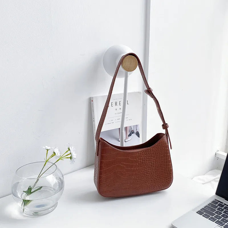 Women Totes Small PU Leather Underarm Shoulder Side Bags Female Solid Handbags