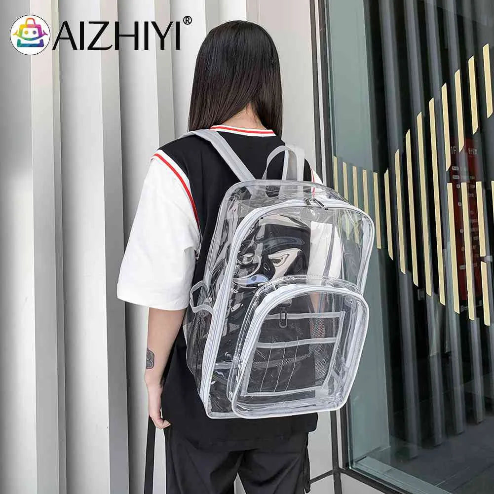 Women Transparent Layers Knapsack Rucksack Backpacks