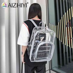 Women Transparent Layers Knapsack Rucksack Backpacks