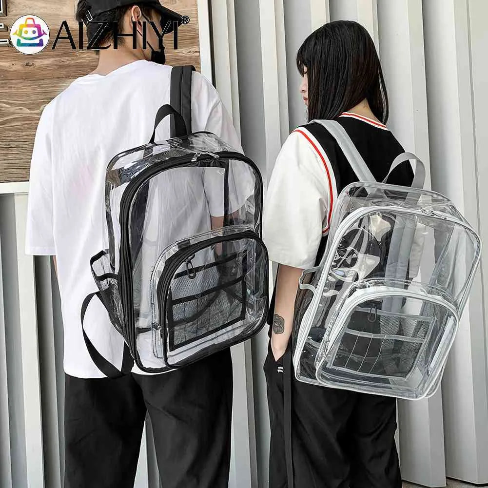 Women Transparent Layers Knapsack Rucksack Backpacks