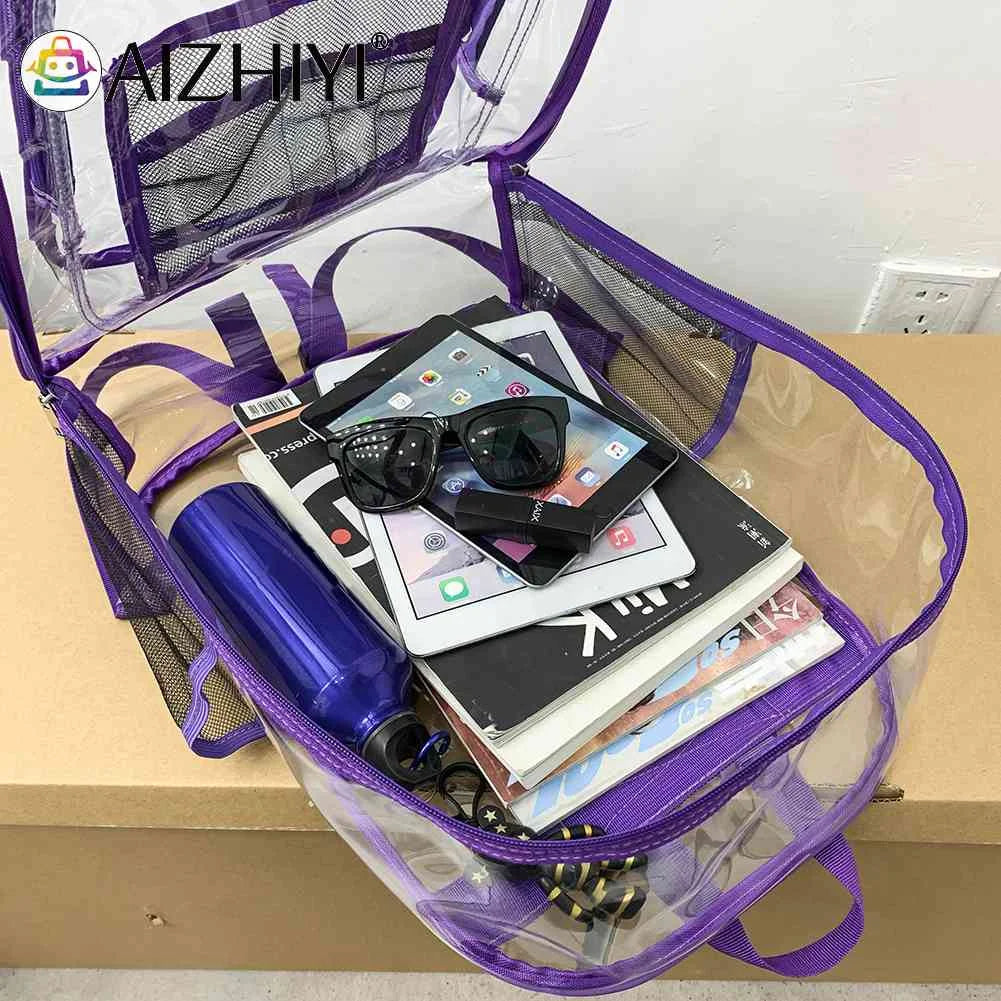 Women Transparent Layers Knapsack Rucksack Backpacks