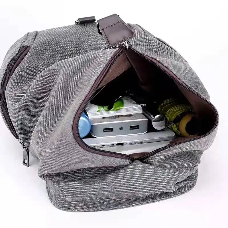Canvas Travel Backpack for Women Large Capacity Laptop Rucksack