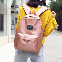 Women Travel Backpack Soft Fabric Casual School Backpack + Handbag
