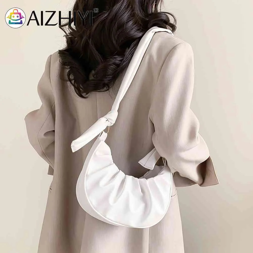 PU Leather Cloud Pleated Women's Underarm Bag