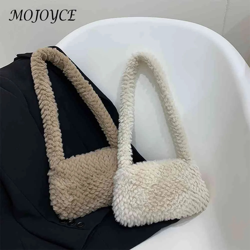 Plush Heart Top-handle Underarm Bag for Women