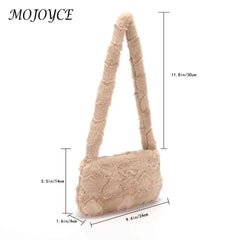 Plush Heart Top-handle Underarm Bag for Women