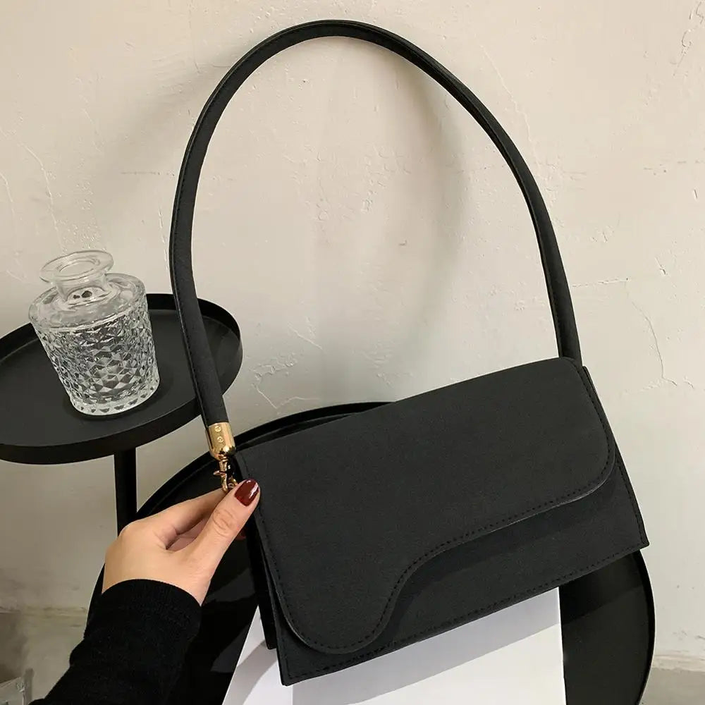 Matte PU Leather Women's Shoulder Bag Casual Solid Ladies Handbag