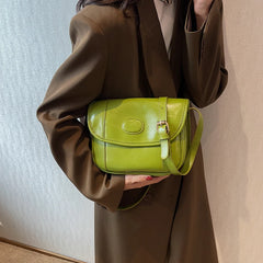Vintage Oilskin Saddle Handbag Shoulder Bags Solid Messenger Bag