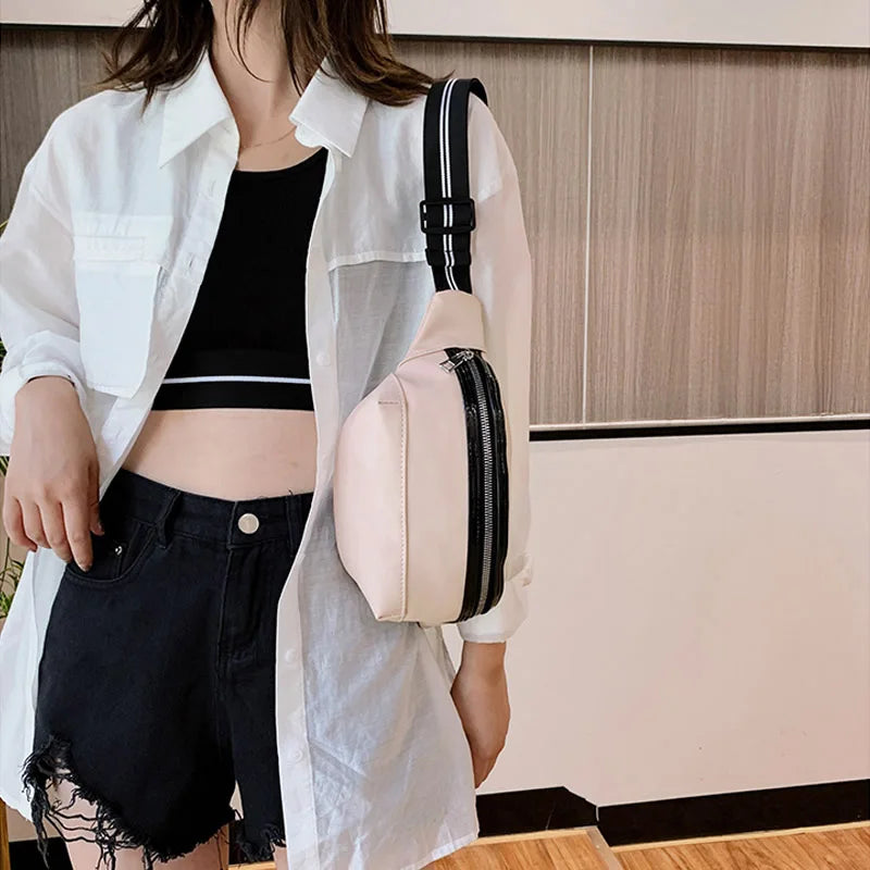 Leather Women Waist Bag Chest Bag Fanny Pack Travel Hip Waist Pack