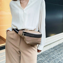 Leather Women Waist Bag Chest Bag Fanny Pack Travel Hip Waist Pack