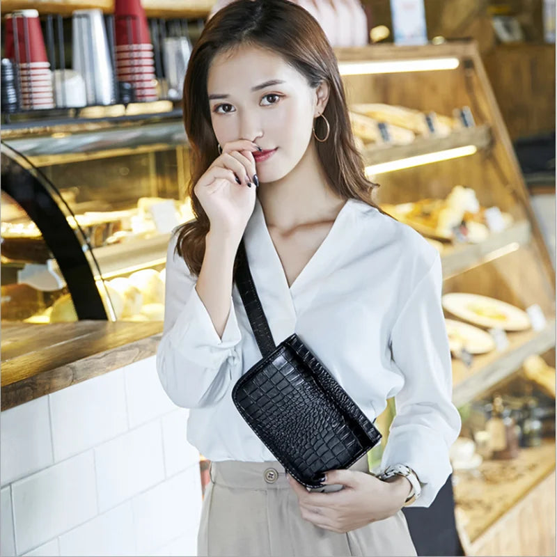 Women Waist Pack PU Leather Belt Waist Bag Phone Case