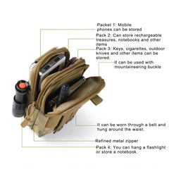 Women Waist Packs Outdoor Survival Molle Pouch Military Tactical Waist Pack Emer