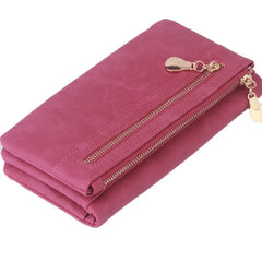 Women Wallets Leather Wallet Double Zipper Clutch Purse Handbag