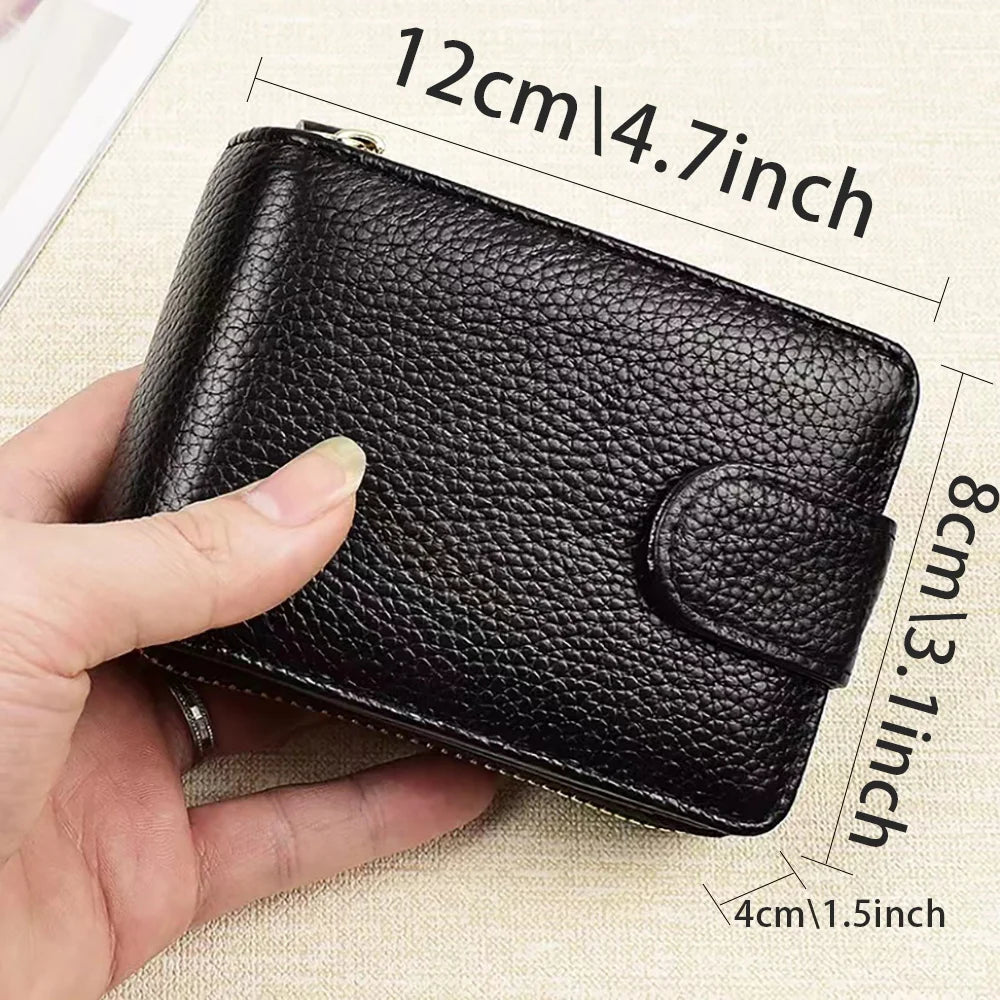 Women Leather Wallet Mini Hasp Multi-Cards Holder Short Money Case