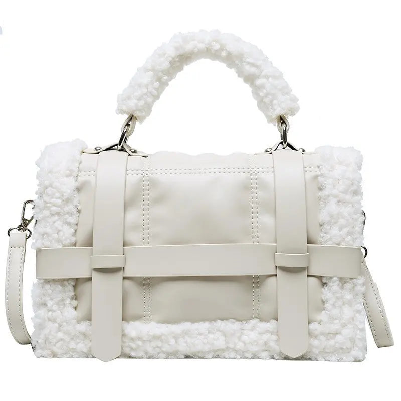 Women Winter Faux Fur Shoulder Crossbody Bag Handbag Lady Party Tote Bag