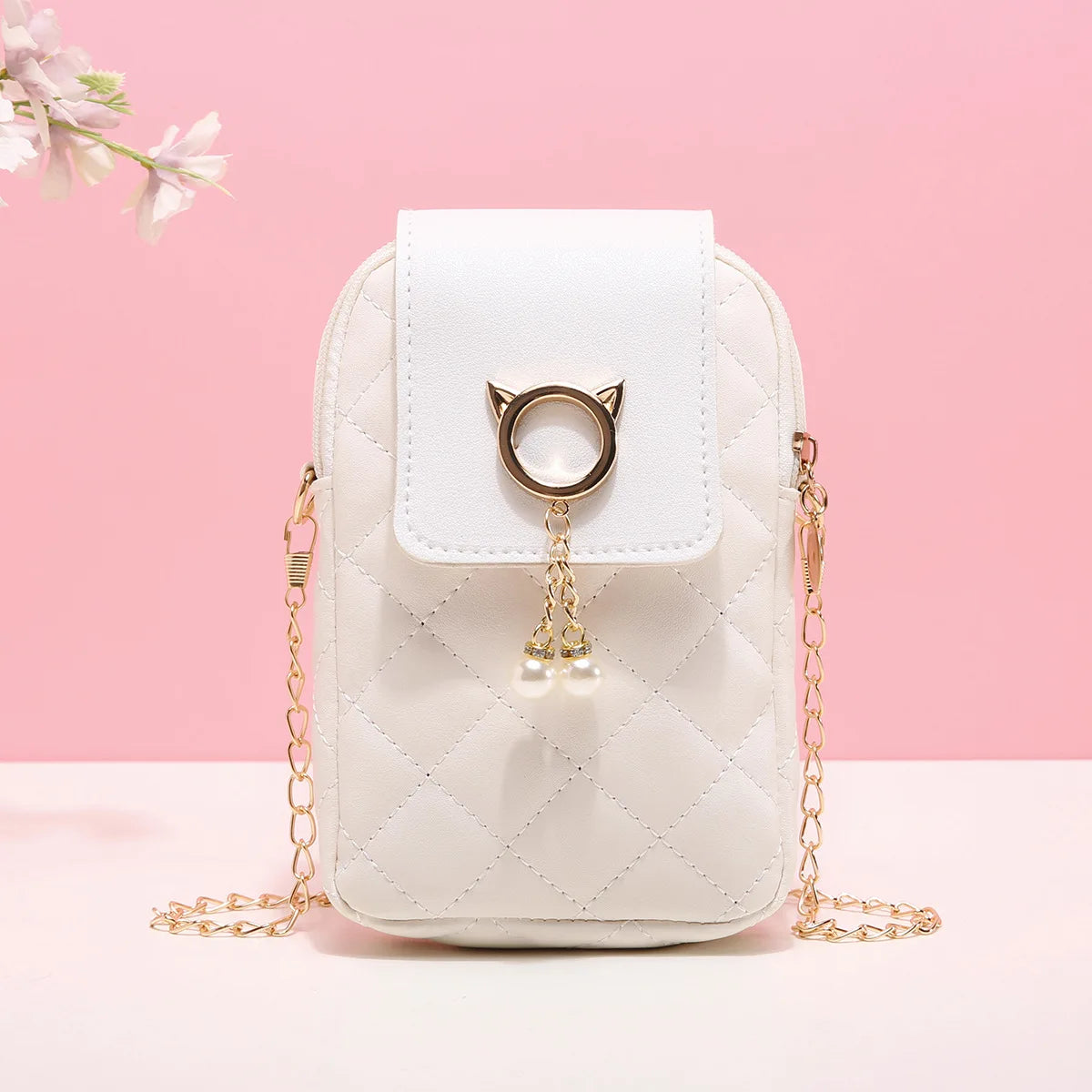 Retro Niche Handbag with Head Pendant Shoulder Bag