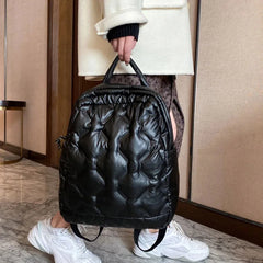 Women's Winter Nylon Backpack Student School Bag Big Capacity Handbag
