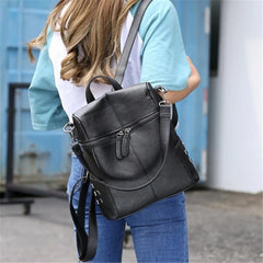Vintage PU Leather Women's Backpack Shoulder Bag
