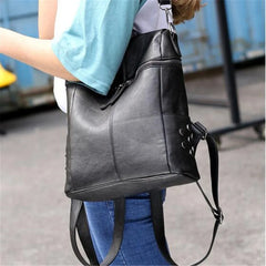 Vintage PU Leather Women's Backpack Shoulder Bag