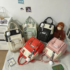 Women's Nylon School Bag Soft Handle Travel Backpacks