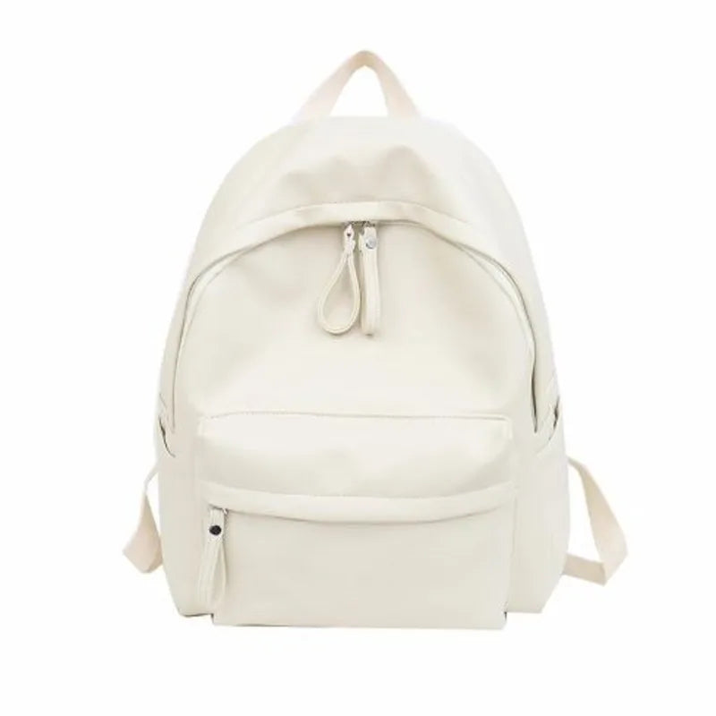 Women's PU Leather Travel Backpack Solid Purse Bag