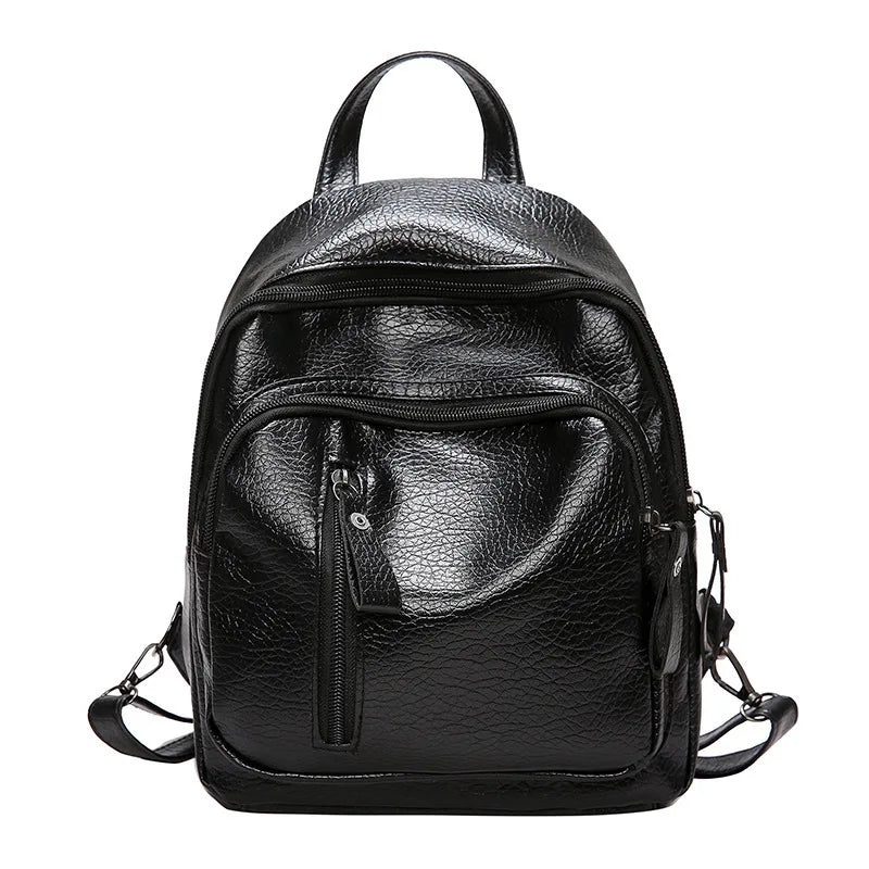 Women's PU Leather Backpack Travel Lady Shoulder Bag Multifunctional