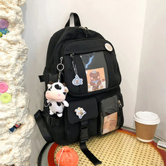 Women's Transparent PVC School Backpack Large Capacity Rucksack Handbag