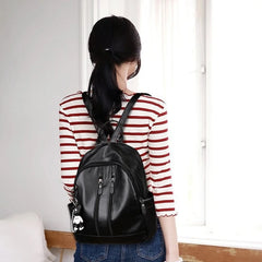 Women's Leather Backpack Travel Rucksack School Bag
