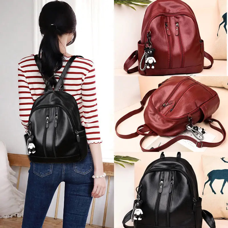 Women's Leather Backpack Travel Rucksack Shoulder Bag