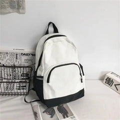 Solid Backpack School Bag For Teenage Girls Large Capacity Nylon Waterpr