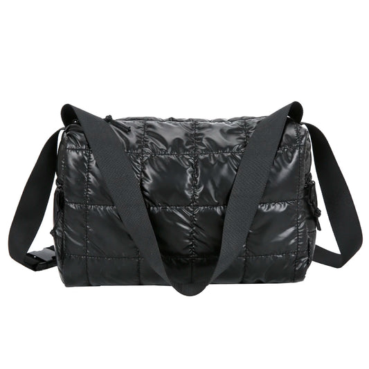 Pleated Quilted Crossbody Bag Mini Zipper Handbag
